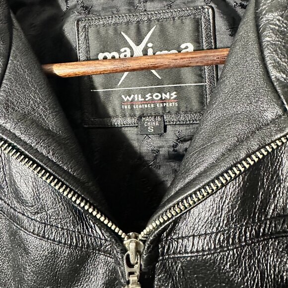 Maxima by Wilsons Black Leather Jacket - Picture 4 of 7